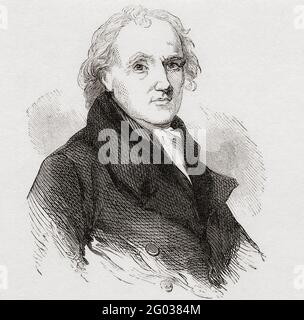 Mason Locke Weems, 1759 – 1825, communément appelé Parson Weems. Agent et auteur américain de livres de voyage. Il a écrit la première biographie de George Washington peu après la mort de Washington. Imprimé du XIXe siècle. Banque D'Images