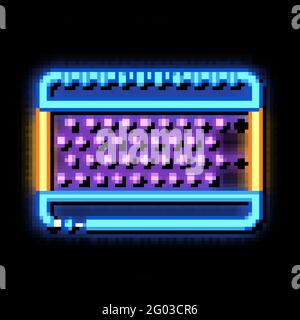 Illustration de l'icône néon de l'élément de matelas orthopédique superposé Illustration de Vecteur