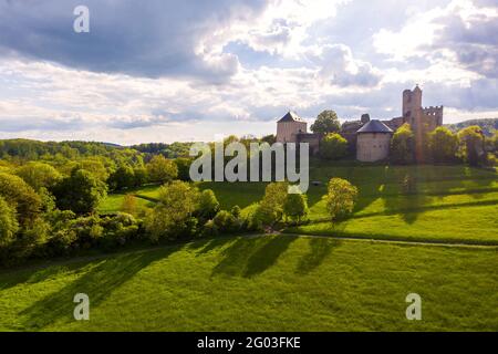 château greifenstein à hesse allemagne au printemps Banque D'Images