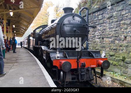 Un train à vapeur sur le East Lancs Railway Banque D'Images