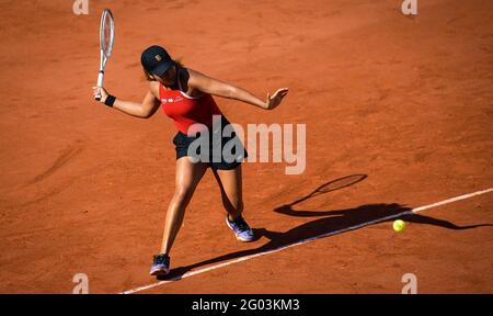 Naomi Osaka du Japon pendant la pratique avant le Roland-Garros 2021, tournoi de tennis Grand Chelem, qualification, le 28 mai 2021 au stade Roland-Garros à Paris, France - photo Rob Prange / Espagne DPPI / DPPI / LiveMedia Banque D'Images