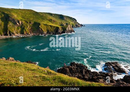 FRANCE. MANCHE (50), BAIE D'ECALGRAIN Banque D'Images