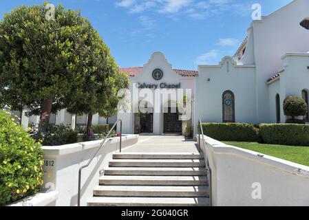 SAN JUAN CAPISTRANO, CALIFORNIE - 27 MAI 2021 : Chapelle Calvary près de la Mission dans la ville historique du comté d'Orange. Banque D'Images