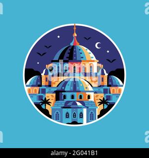 Istanbul Sultanahmet icône du cercle de la Mosquée bleue Illustration de Vecteur