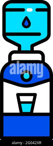 radiateur d'eau couleur icône simple style distributeur icône Illustration de Vecteur