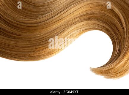 Cheveux longs et ondulés blond sur blanc Banque D'Images