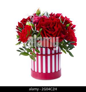 bouquet de mariage isolé sur blanc. Bouquet frais et luxuriant de fleurs colorées Banque D'Images