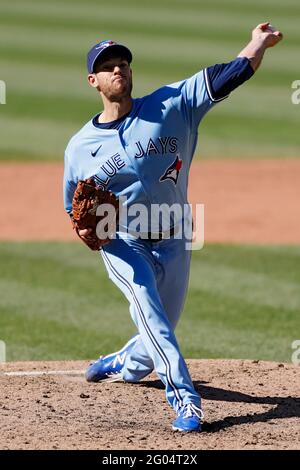 CLEVELAND, OH - Mai 30: Steven Matz (22) des Blue Jays de Toronto, au cours du match deux d'un double-tête contre les Cleveland Indians à Progressi Banque D'Images