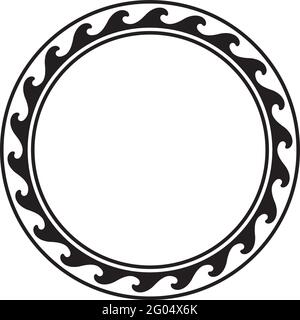 Cadre à bordure ondulée ronde Illustration de Vecteur