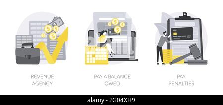 Illustrations vectorielles abstraites de paiement d'impôt. Illustration de Vecteur