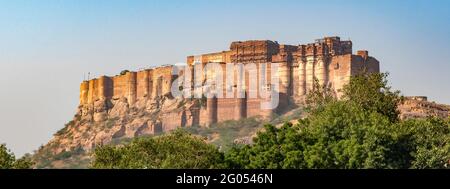 Fort Mehrangarh, Jodhpur, Rajasthan, Inde Panorama Banque D'Images