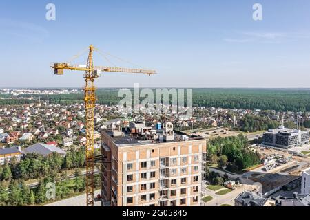 vue aérienne du nouveau site de construction du quartier. vue panoramique Banque D'Images