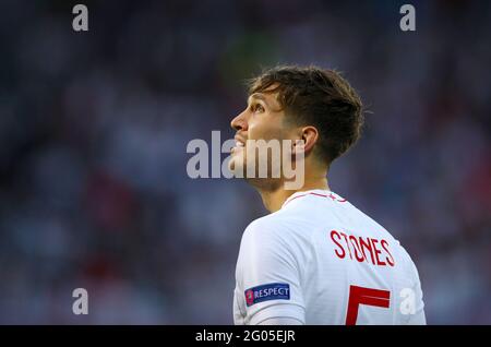 Photo du dossier datée du 06-06-2019 de John Stones en Angleterre. Date de publication : le mardi 1er juin 2021. Banque D'Images