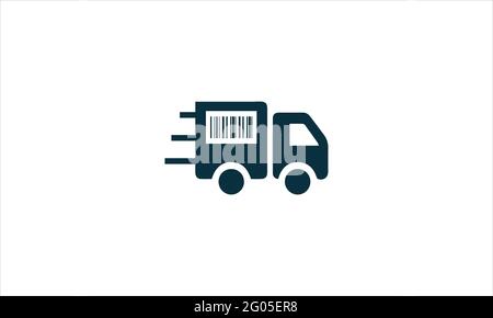 Icône de code à barres du camion de livraison logo illustration vectorielle de conception Illustration de Vecteur