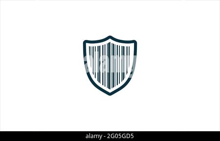 Icône de code-barres Shield logo design symbole d'illustration vectoriel Illustration de Vecteur