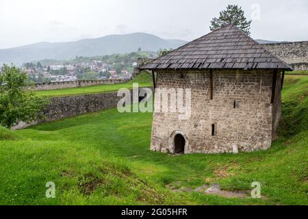 Forteresse de Jajce avec une maison de poudre, Bosnie, Bosnie-Herzégovine Banque D'Images