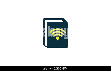 Wi-Fi document book icône logo design illustration symbole modèle vectoriel Illustration de Vecteur