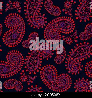 Superbe motif cachemire sans couture, éléments de design ethnique incroyablement graduels Banque D'Images