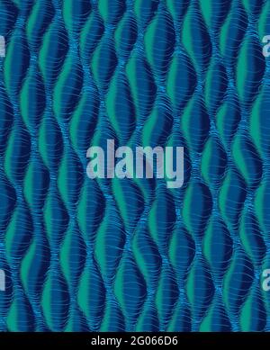 Motif sans couture avec motifs abstraits dans les tons bleu et vert Banque D'Images