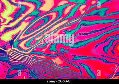 fond texturé de zèbre à rayures psychédéliques fluo Banque D'Images