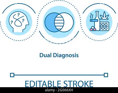 Icône de concept de double diagnostic Illustration de Vecteur