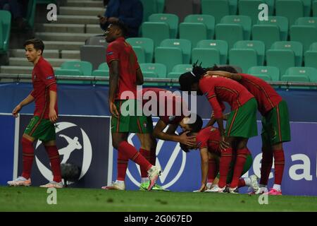 JOTA Joao Pedro Neves Filipe (Portugal U21) ; Mai 31; 2021 - football : Championnat d'Europe de moins de 21 2021 ans; quart de finale; match final entre Portugal U21 5-3 Italie U21 au stade Stozice ; Ljubljana, Slovénie; Joy Goal 4-3;( photo par aicfoto)(ITALIE) [0855] Banque D'Images
