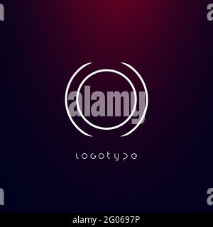 Style futurisme lettre O. Type minimaliste pour le logo futuriste moderne, l'élégant monogramme cyber-technologie, dispositif numérique et graphique hud. Symbole de style minimal Illustration de Vecteur