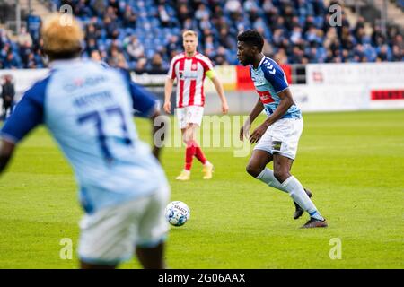 Haderselv, Danemark. 24 mai 2021. Victor Ekani (29) de SonderjyskE vu pendant le match 3F Superliga entre SonderjyskE et AAB dans le parc Sydbank à Haderslev. (Photo: Gonzales photo: Gastón Szerman). Banque D'Images