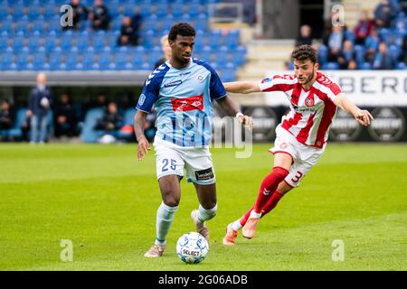 Haderselv, Danemark. 24 mai 2021. Haji Wright (25) de SonderjyskE vu pendant le match 3F Superliga entre SonderjyskE et AAB dans le parc Sydbank à Haderslev. (Photo: Gonzales photo: Gastón Szerman). Banque D'Images