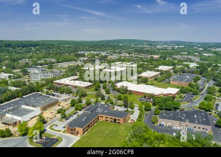 Vue aérienne du parc d'activités de bureau à l'extérieur de Philadelphie, Pennsylvanie, États-Unis Banque D'Images