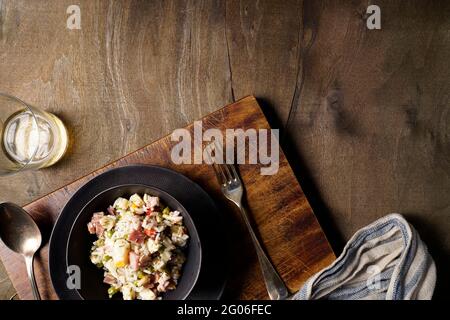 Salade de riz froid, Italie, Europe Banque D'Images