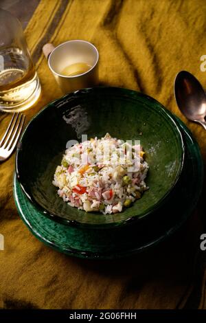 Salade de riz froid, Italie, Europe Banque D'Images