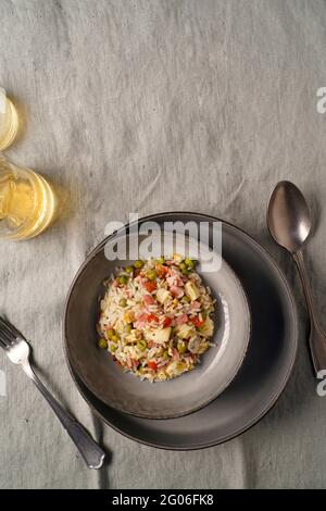 Salade de riz froid, Italie, Europe Banque D'Images