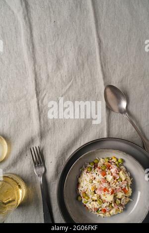 Salade de riz froid, Italie, Europe Banque D'Images