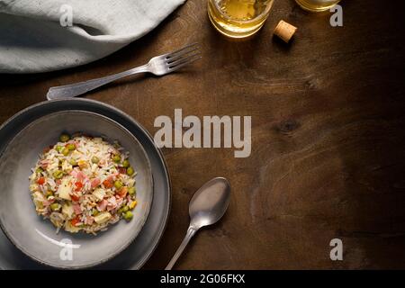 Salade de riz froid, Italie, Europe Banque D'Images