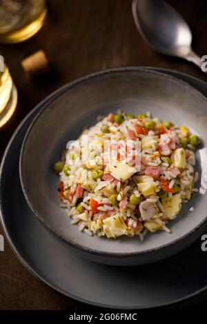 Salade de riz froid, Italie, Europe Banque D'Images