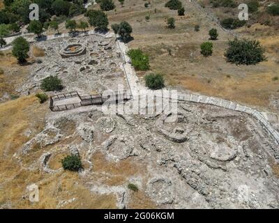 La colonie néolithique de Choirokoitia sur l'île de Chypre, patrimoine mondial de l'UNESCO Banque D'Images