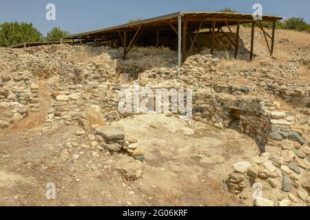 La colonie néolithique de Choirokoitia sur l'île de Chypre, patrimoine mondial de l'UNESCO Banque D'Images