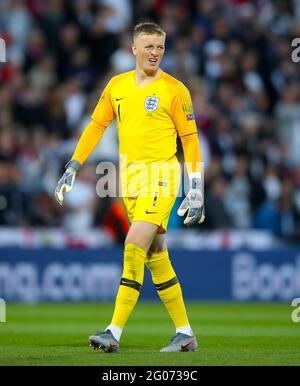 Photo du dossier datée du 06-06-2019 du gardien de but de l'Angleterre Jordan Pickford. Date de publication : le mardi 1er juin 2021. Banque D'Images