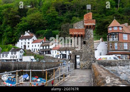 Rhenish Tower, Lynmouth Harbour, Devon, Angleterre, Royaume-Uni Banque D'Images