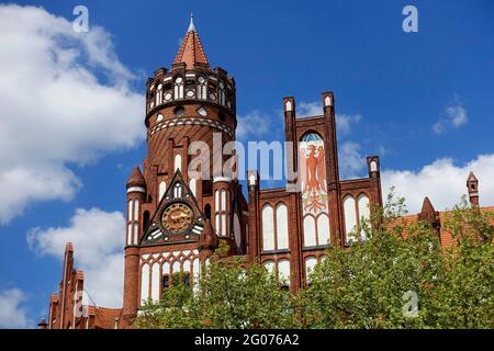 Ancien hôtel de ville Schmargendorf, Red Brick Gothique, Berlin, Allemagne Banque D'Images