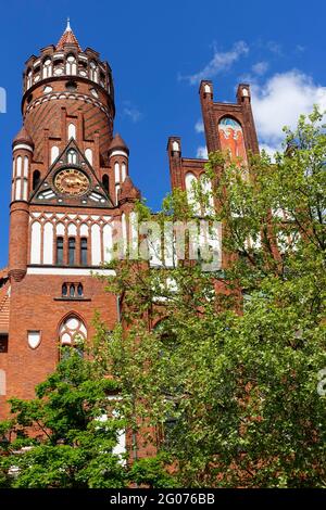 Ancien hôtel de ville Schmargendorf, Red Brick Gothique, Berlin, Allemagne Banque D'Images