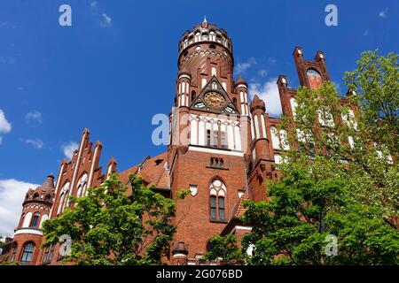 Ancien hôtel de ville Schmargendorf, Red Brick Gothique, Berlin, Allemagne Banque D'Images