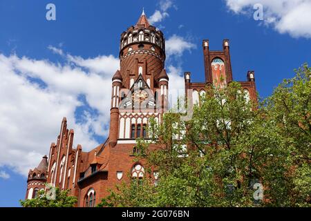 Ancien hôtel de ville Schmargendorf, Red Brick Gothique, Berlin, Allemagne Banque D'Images