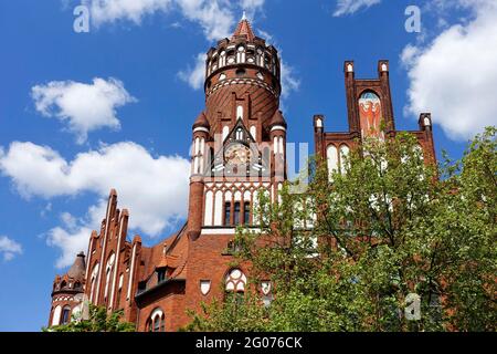 Ancien hôtel de ville Schmargendorf, Red Brick Gothique, Berlin, Allemagne Banque D'Images