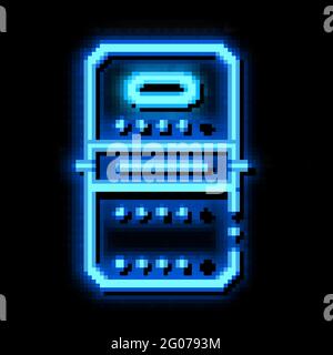 Illustration de l'icône néon du protecteur de police Illustration de Vecteur