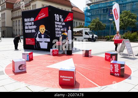 Antonia Mertsching, Caren Lay, Mirko Schultze, Gerechtigkeits-Tour vor Ort in Bautzen - Die Fraktion die LINKE im Landtag und die sächsischen Abgeordn Banque D'Images