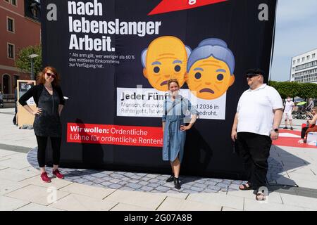 Antonia Mertsching, Caren Lay, Mirko Schultze, Gerechtigkeits-Tour vor Ort in Bautzen - Die Fraktion die LINKE im Landtag und die sächsischen Abgeordn Banque D'Images