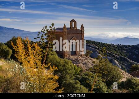 Hermitage de Sant Joan de Montserrat vu de différentes perspectives (Barcelone, Catalogne, Espagne) ESP: Ermita de Sant Joan de Montserrat, Barcelone Banque D'Images