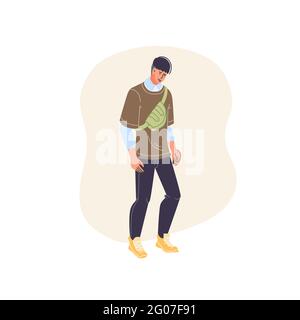 Personnage de dessin animé plat de mauvaise humeur, concept d'illustration vectorielle Illustration de Vecteur